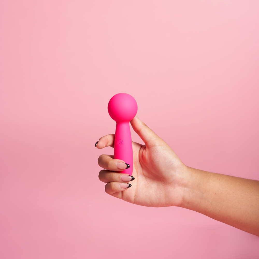 Lolly mini wand vibrator — in hand